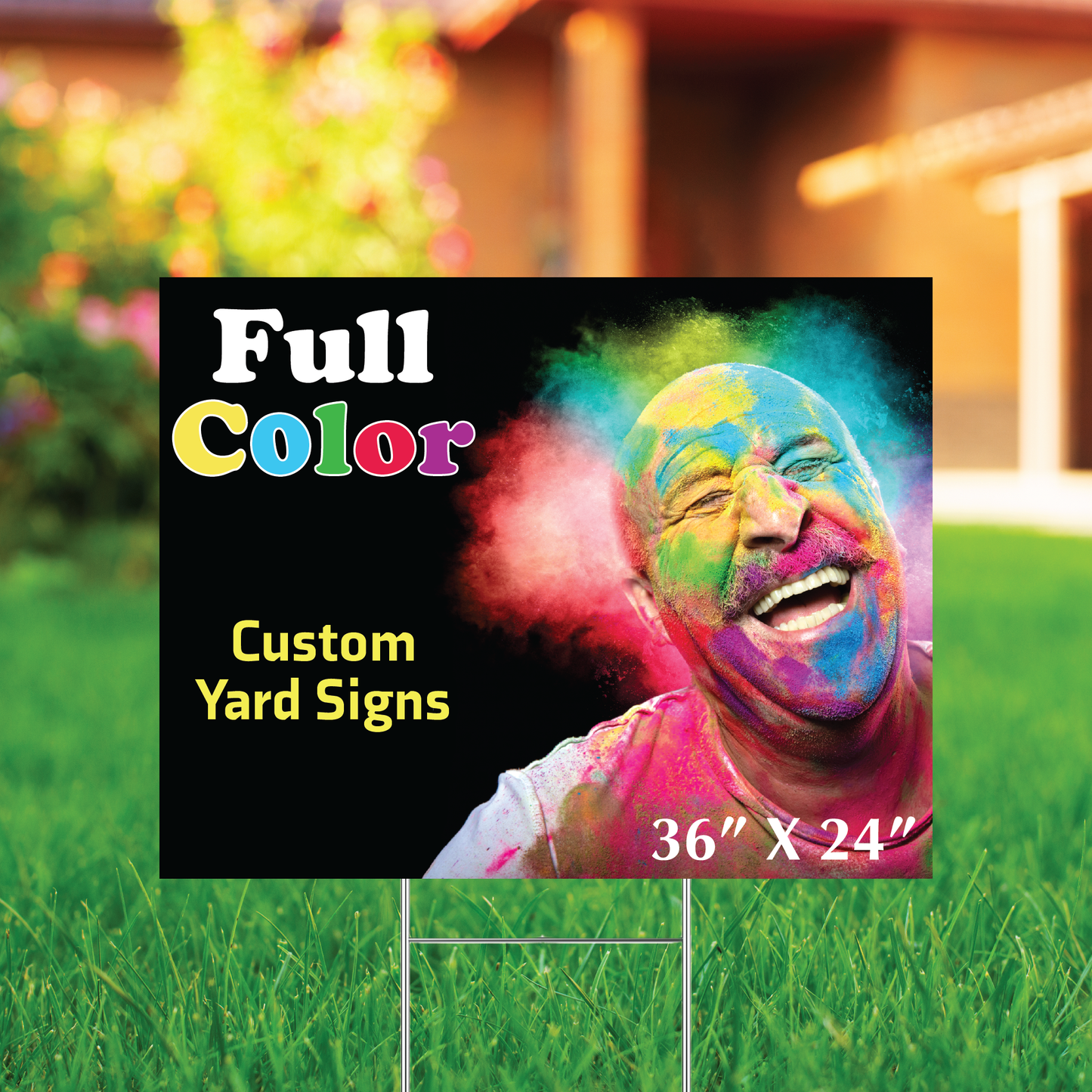 Full Color Custom Yard Sign, 36" X 24", Double Sided