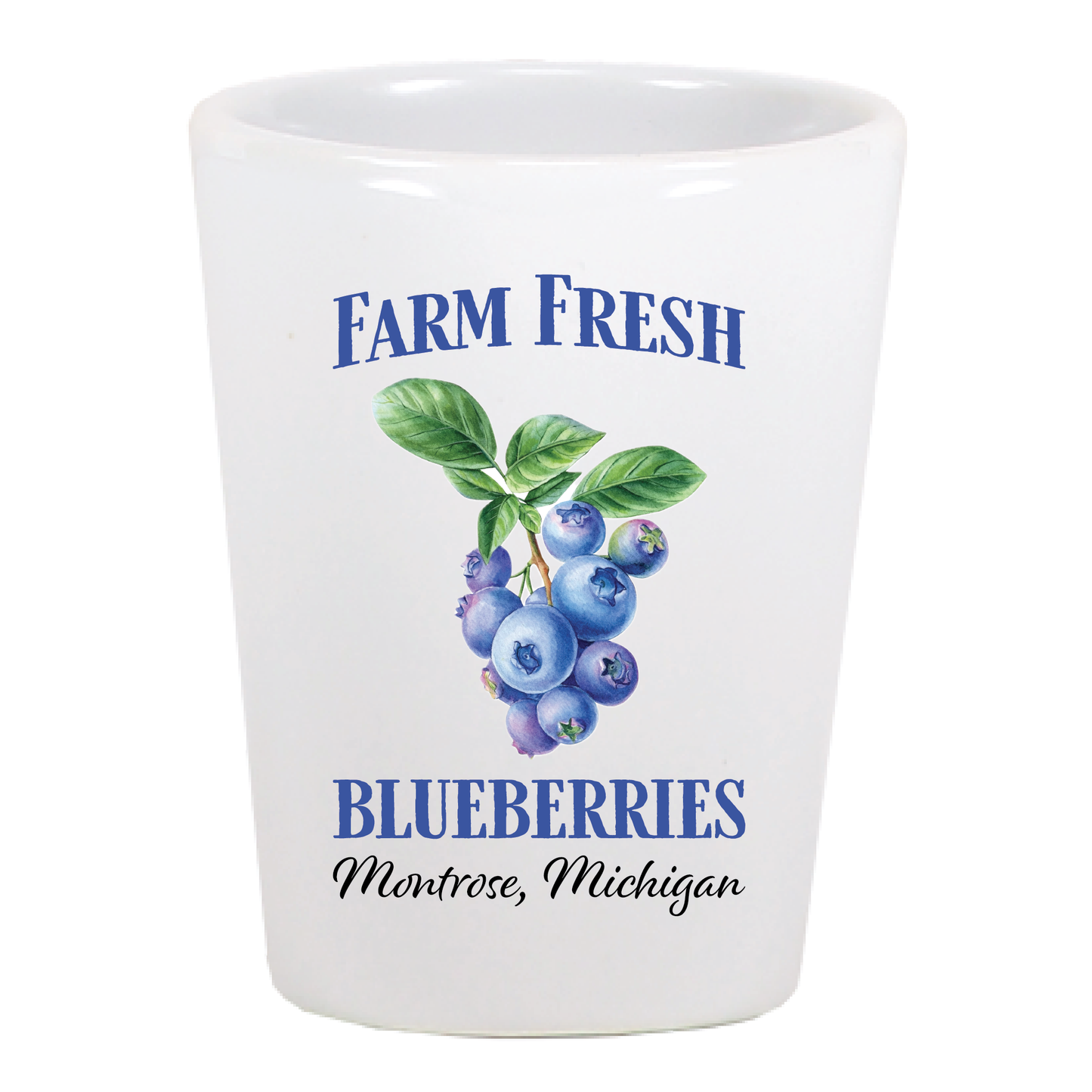 Farm Fresh Blueberries Shot Glass
