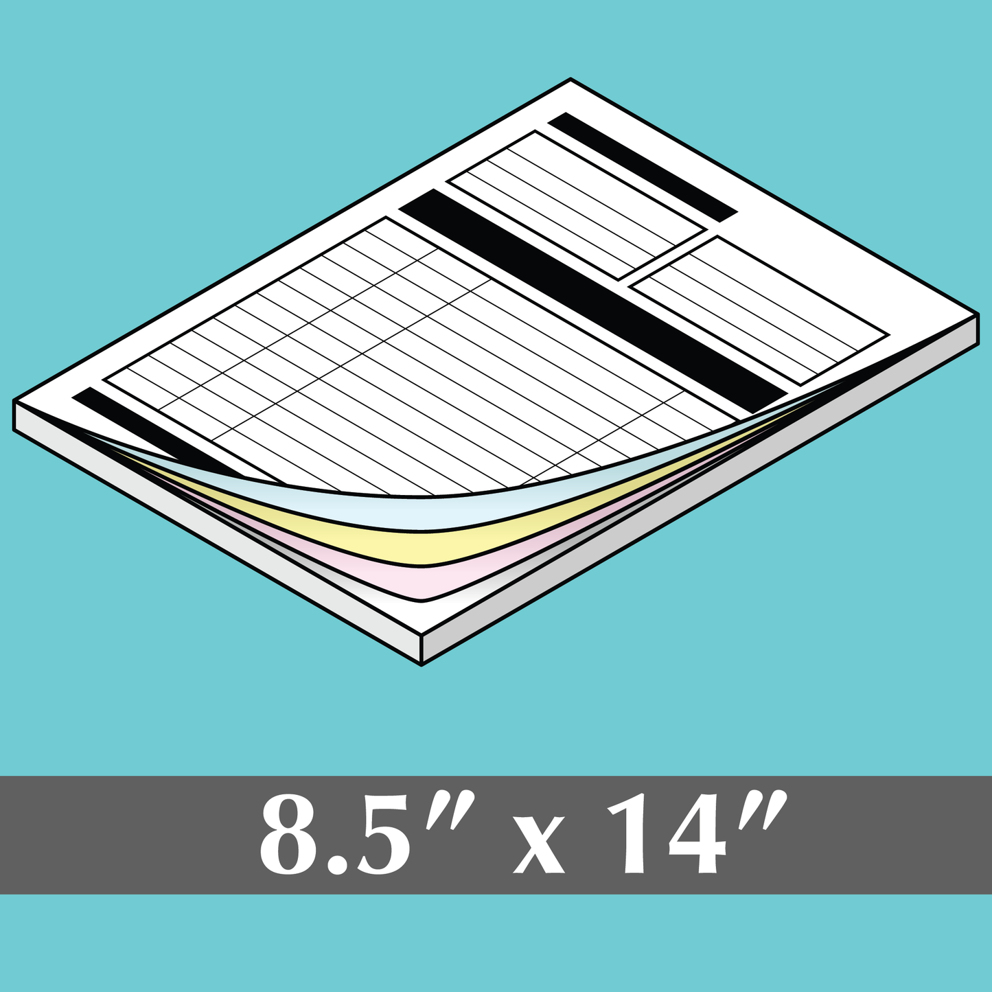 Carbonless Forms, 2 Parts, 8.5"x14"