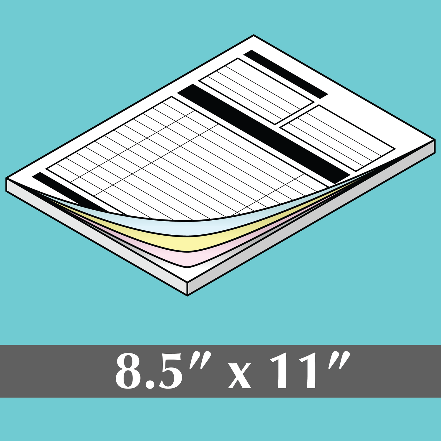 Carbonless Forms, 3 Parts, 8.5"x11"