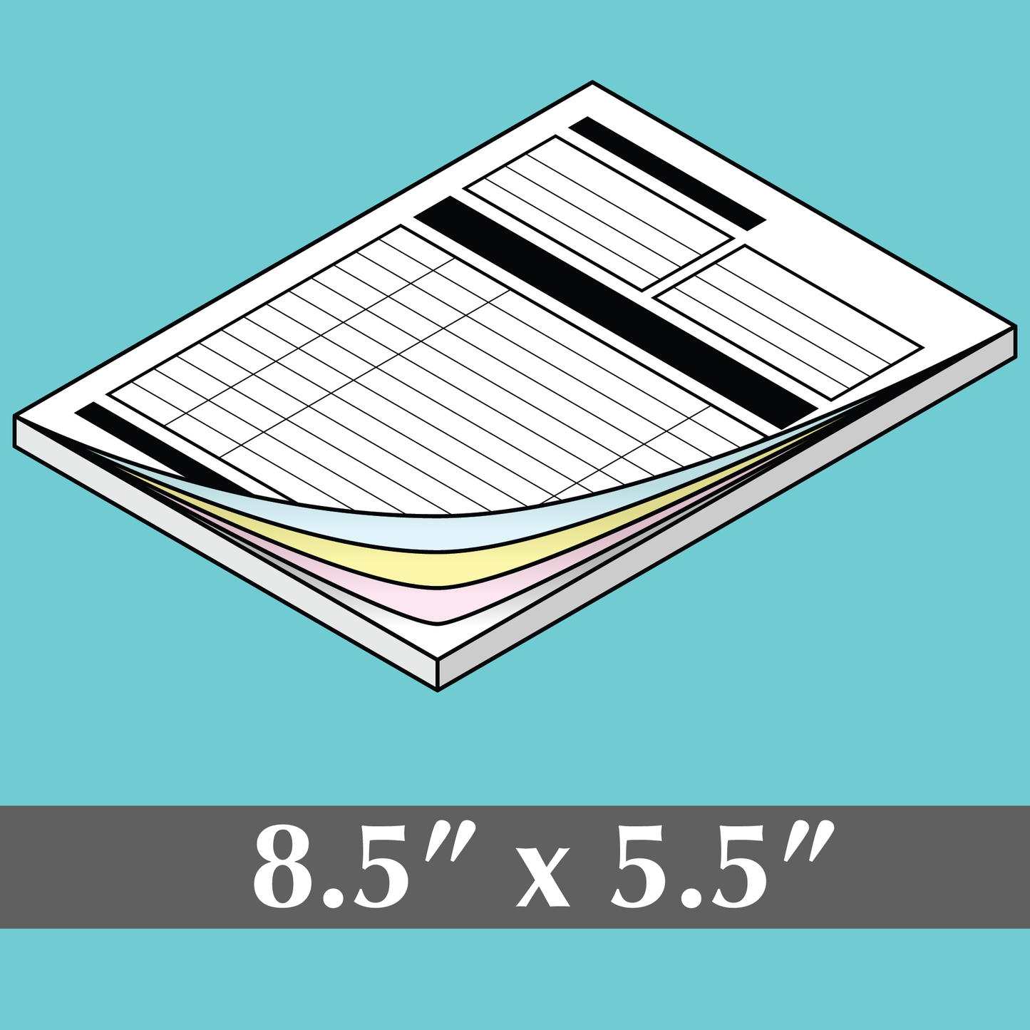 Carbonless Forms, 2 Parts, 8.5"x5.5"