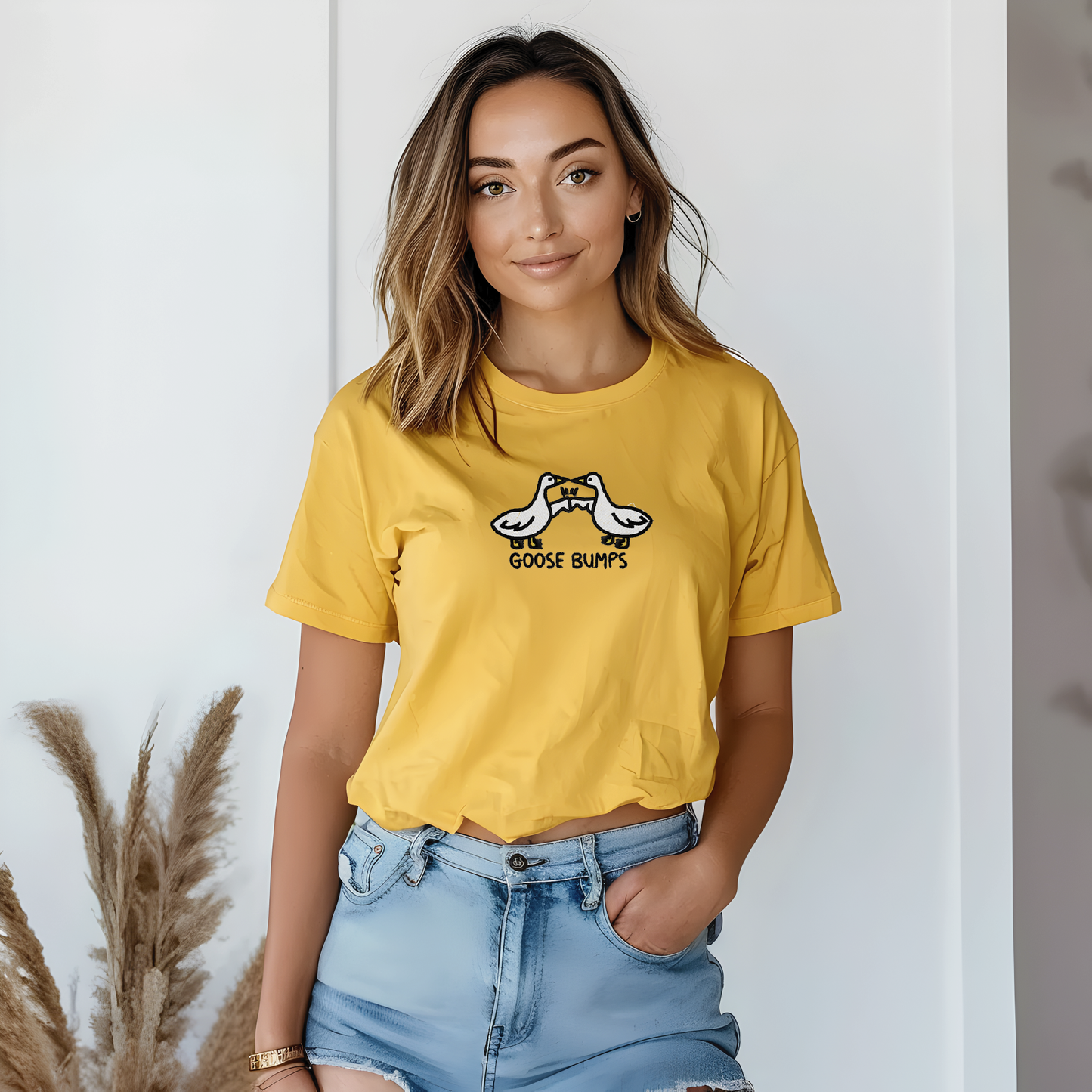 Goose Bumps Embroidered T-Shirt