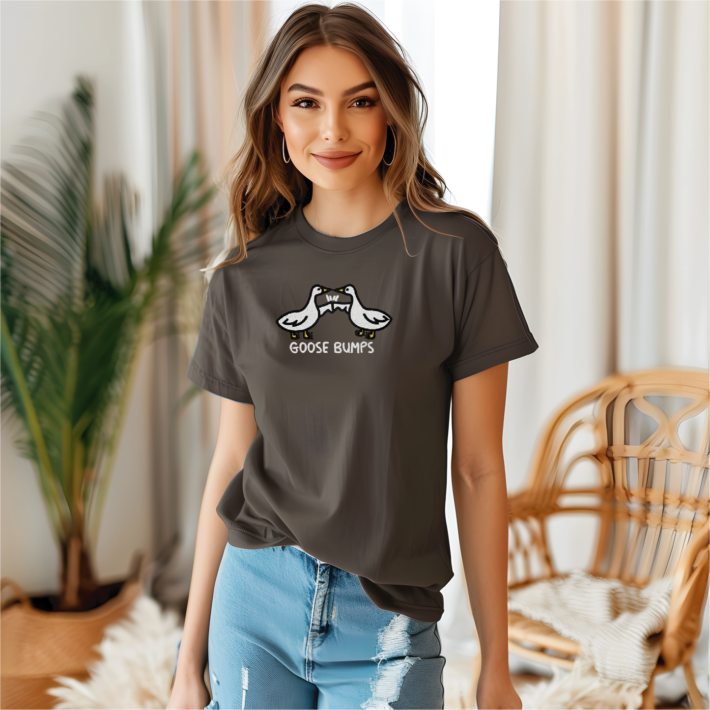 Goose Bumps Embroidered T-Shirt