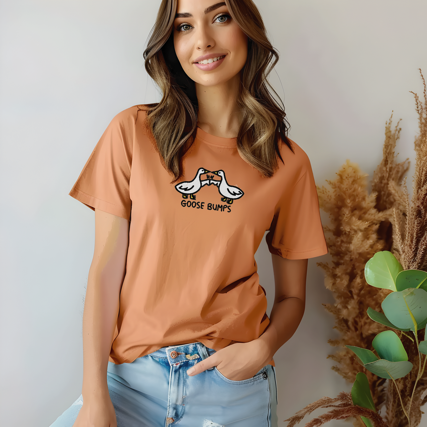 Goose Bumps Embroidered T-Shirt