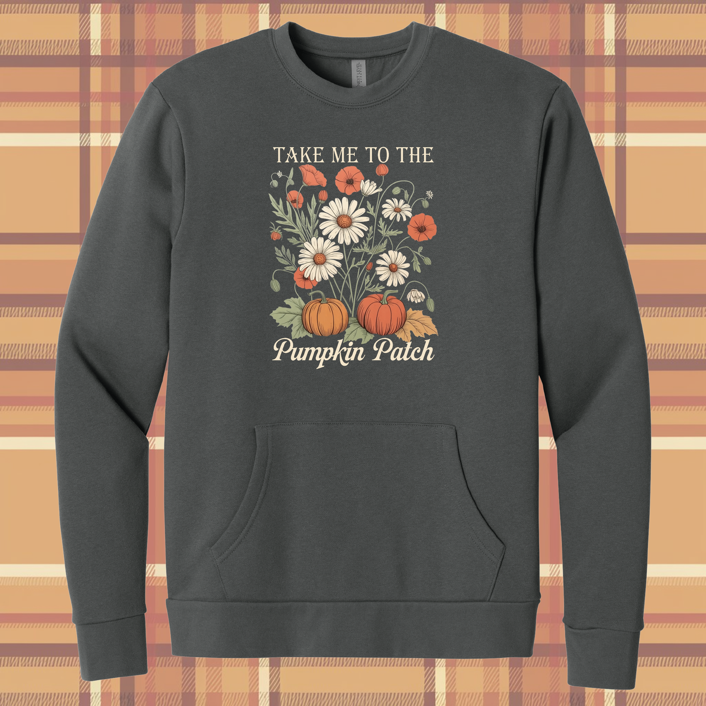 Take Me to the Pumpkin Patch Fall Crewneck Sweatshirt with Pocket