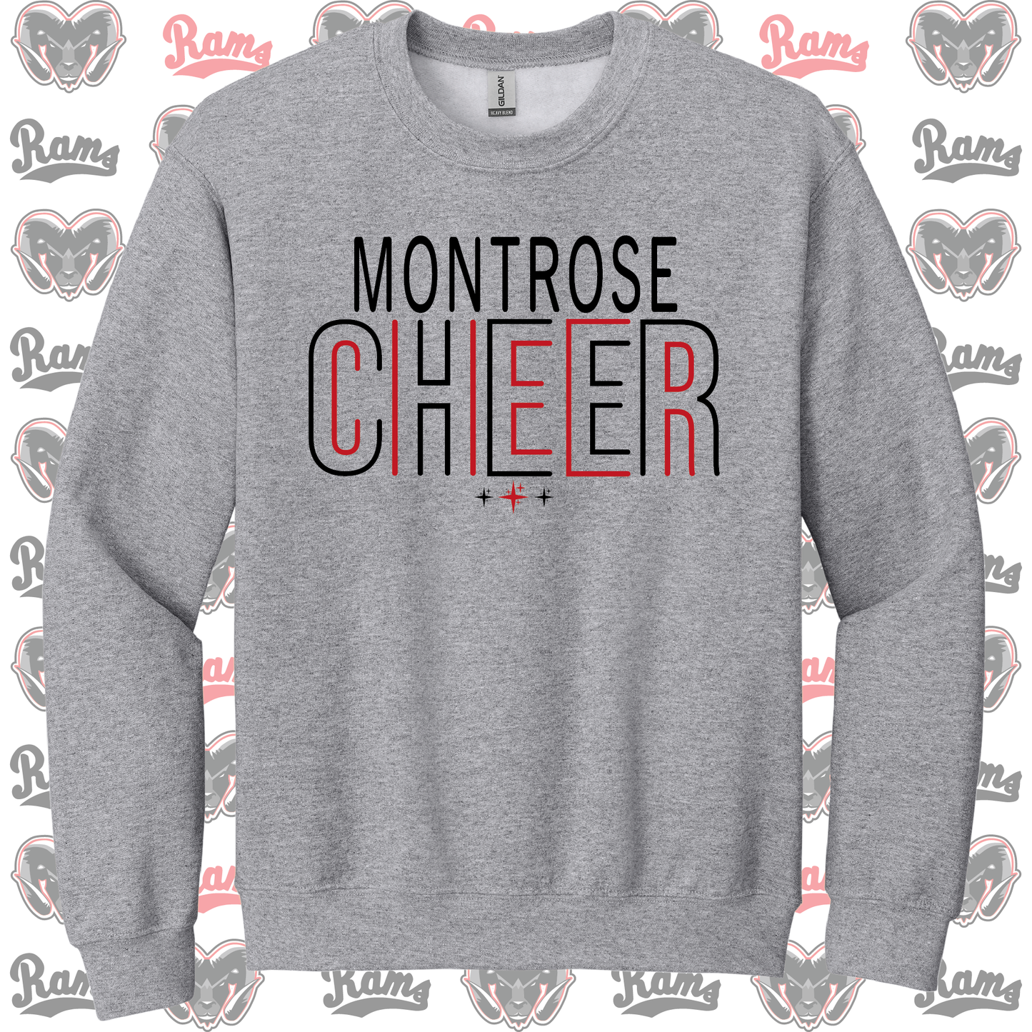 Montrose Rams Cheerleading T-Shirt, Long Sleeved Tee, Crewneck Sweatshirt or Hoodie