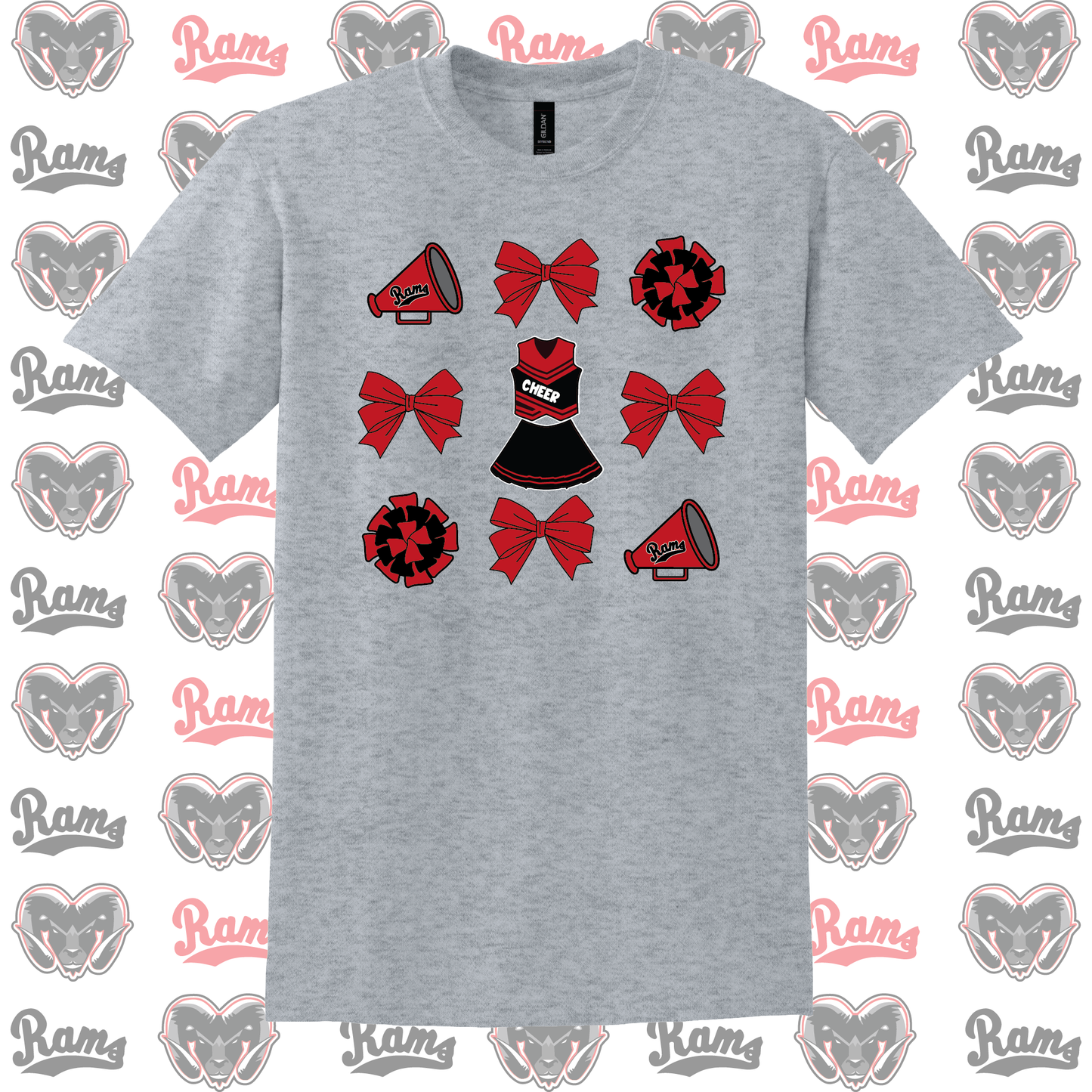 Montrose Rams Cheerleading T-Shirt, Long Sleeved Tee, Crewneck Sweatshirt or Hoodie
