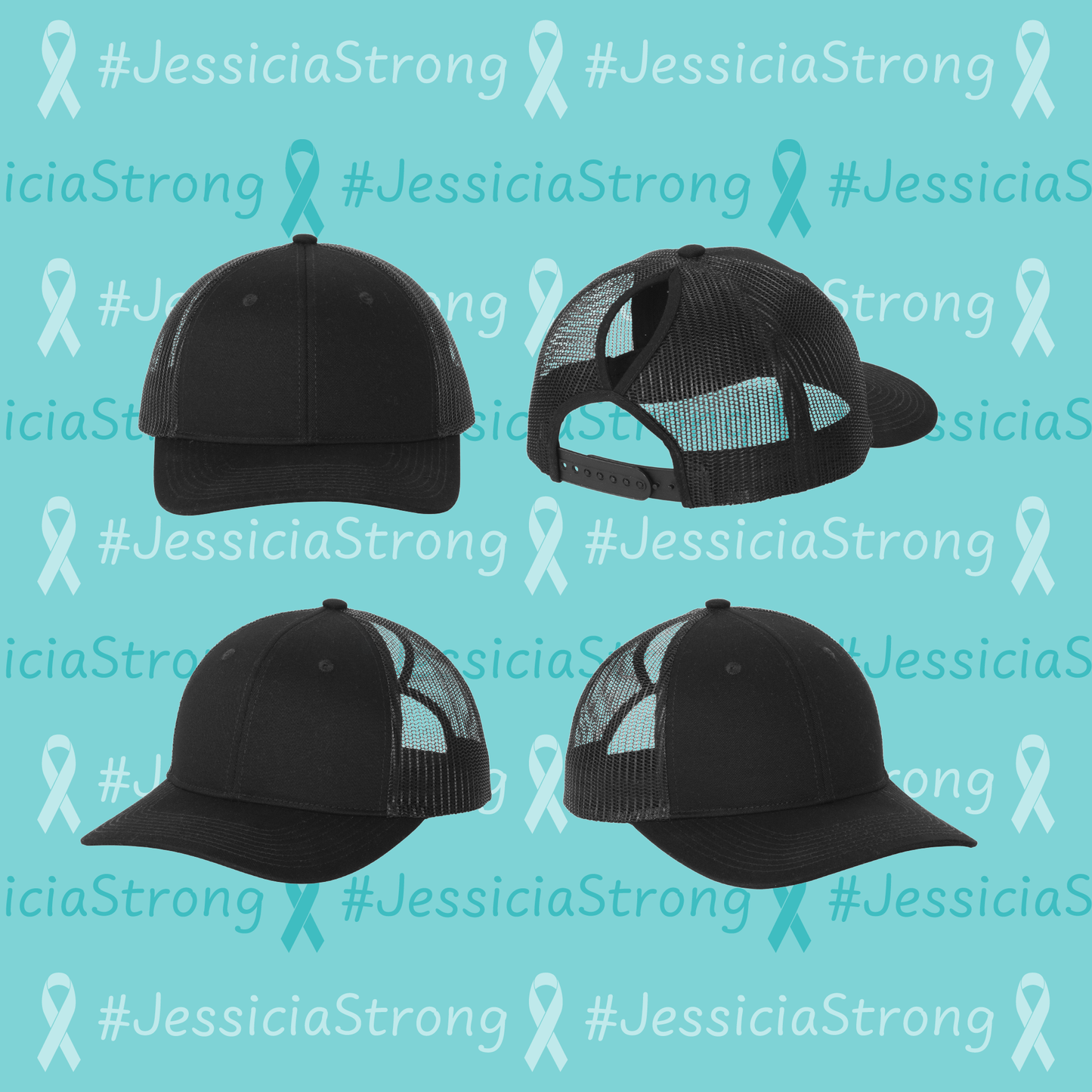 Jessicia White Cervical Cancer Fundraiser Ponytail Snapback Hat With Patch