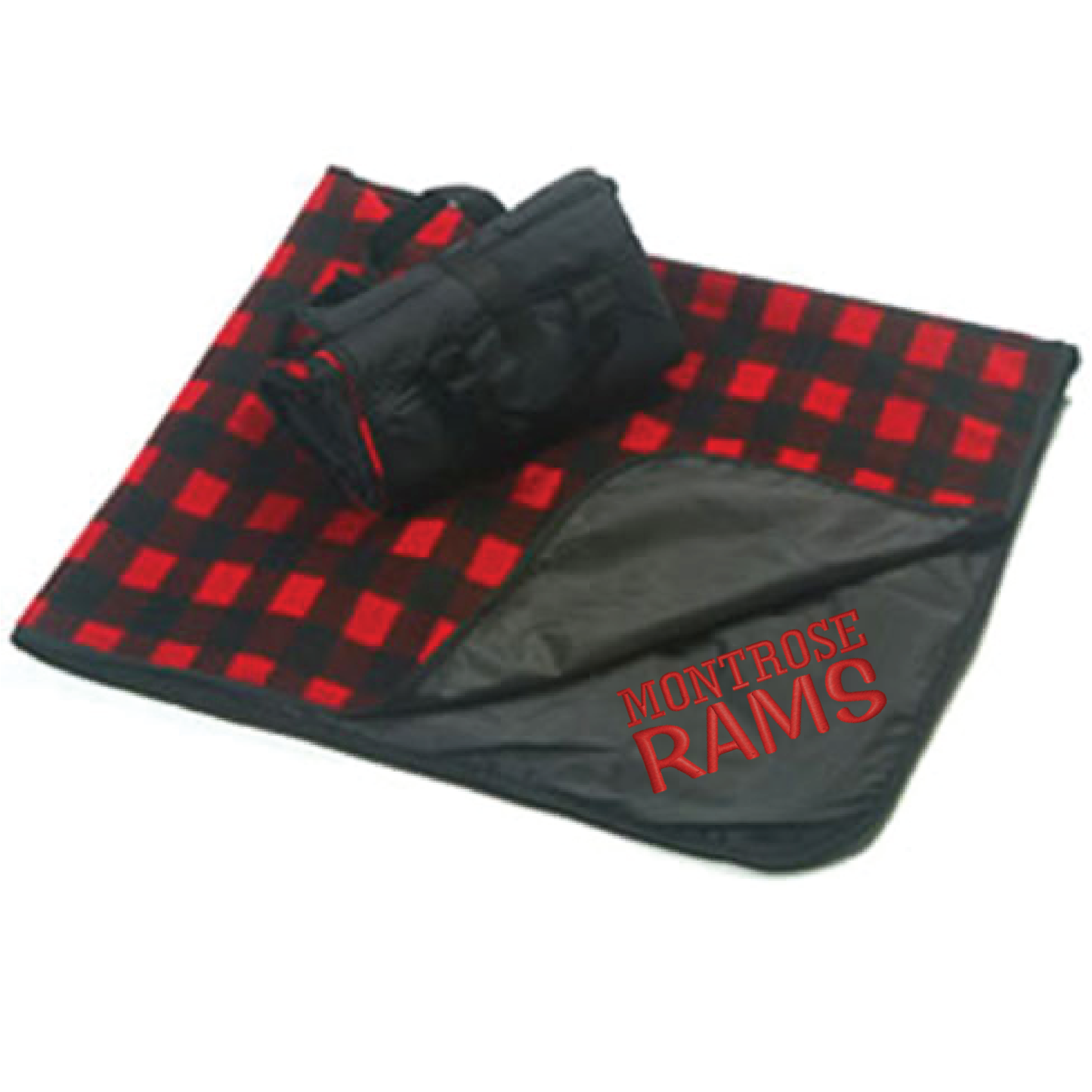 Rams Embroidered Fleece/Nylon Picnic Blanket