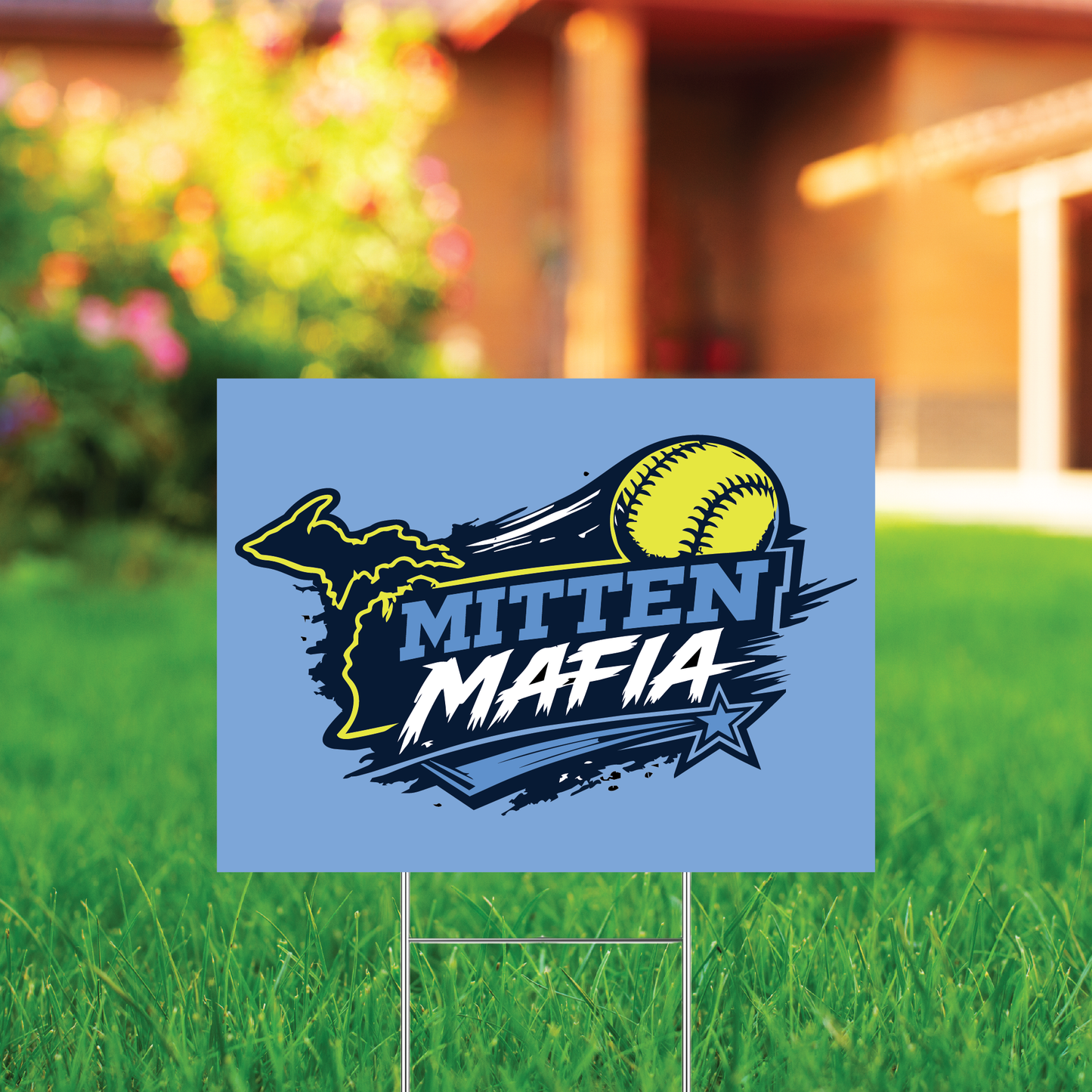 Mitten Mafia Softball Yard Sign