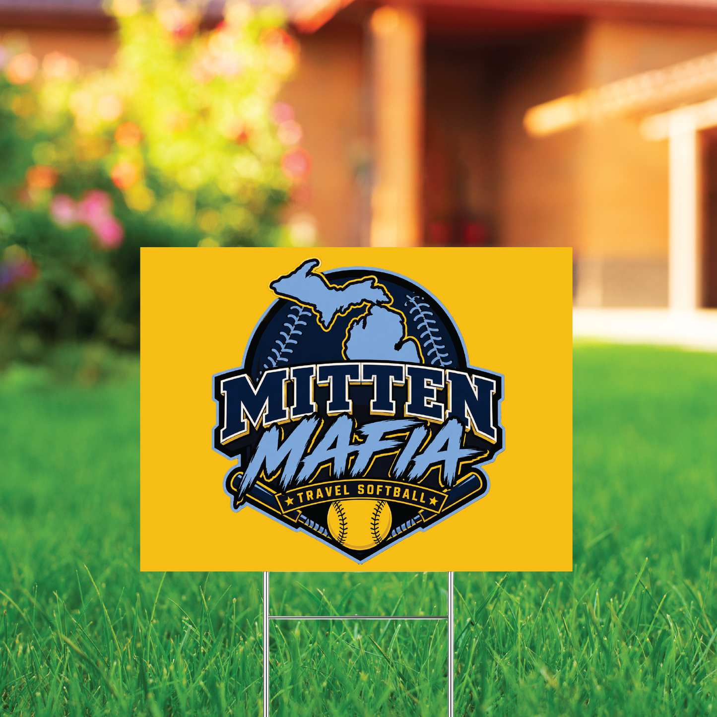 Mitten Mafia Softball Yard Sign