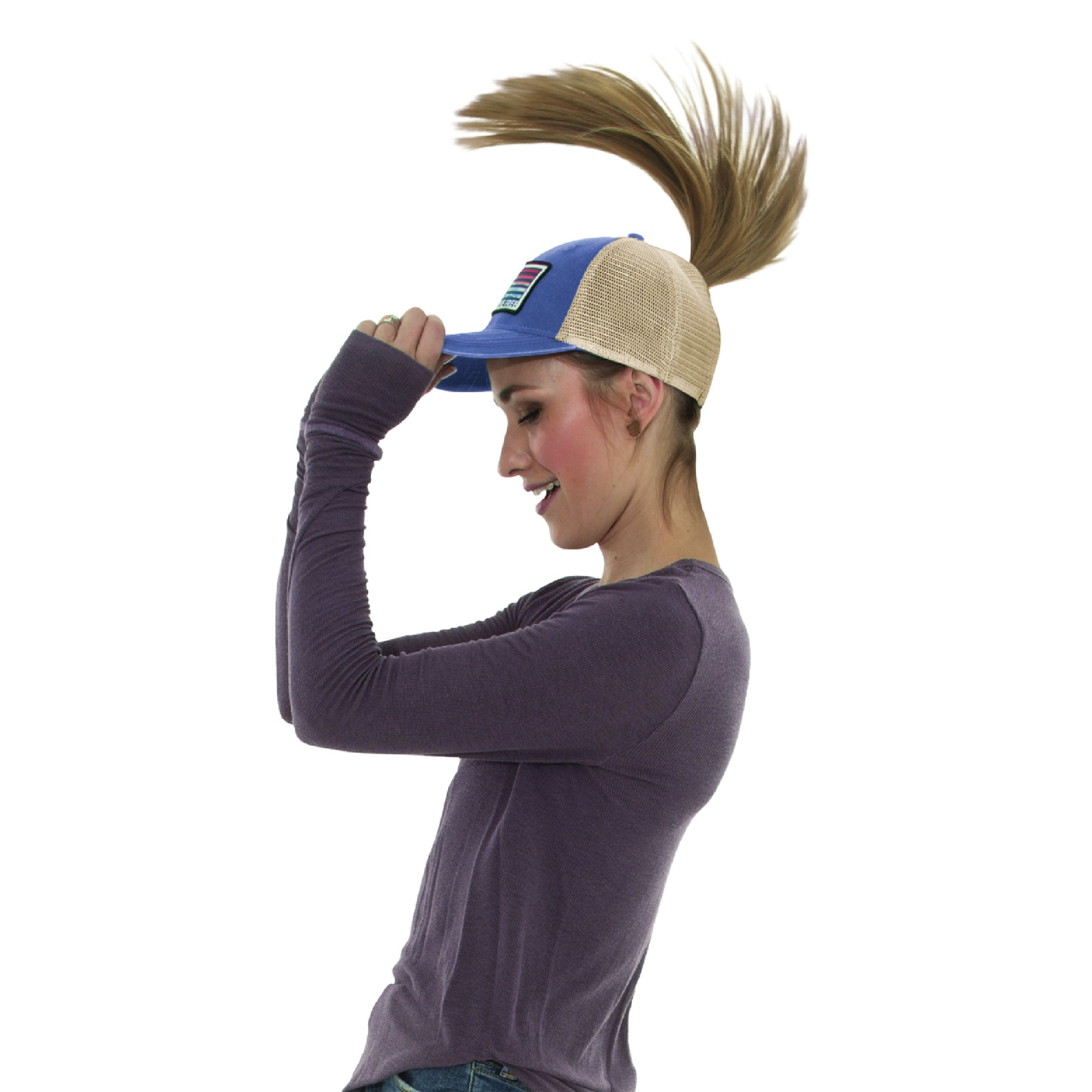 Goose Bumps Embroidered Ladies Ponytail Hat