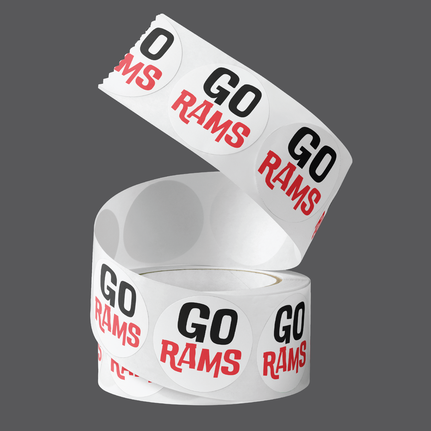 Rams Stickers on a Roll