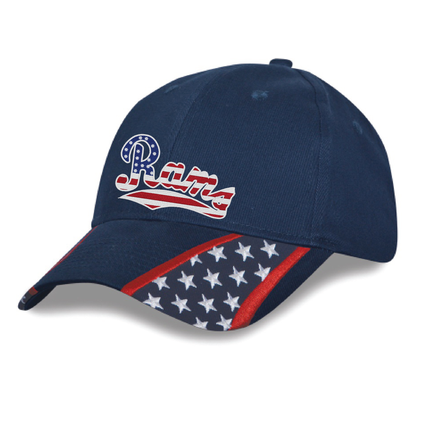Embroidered Rams American Flag Hat