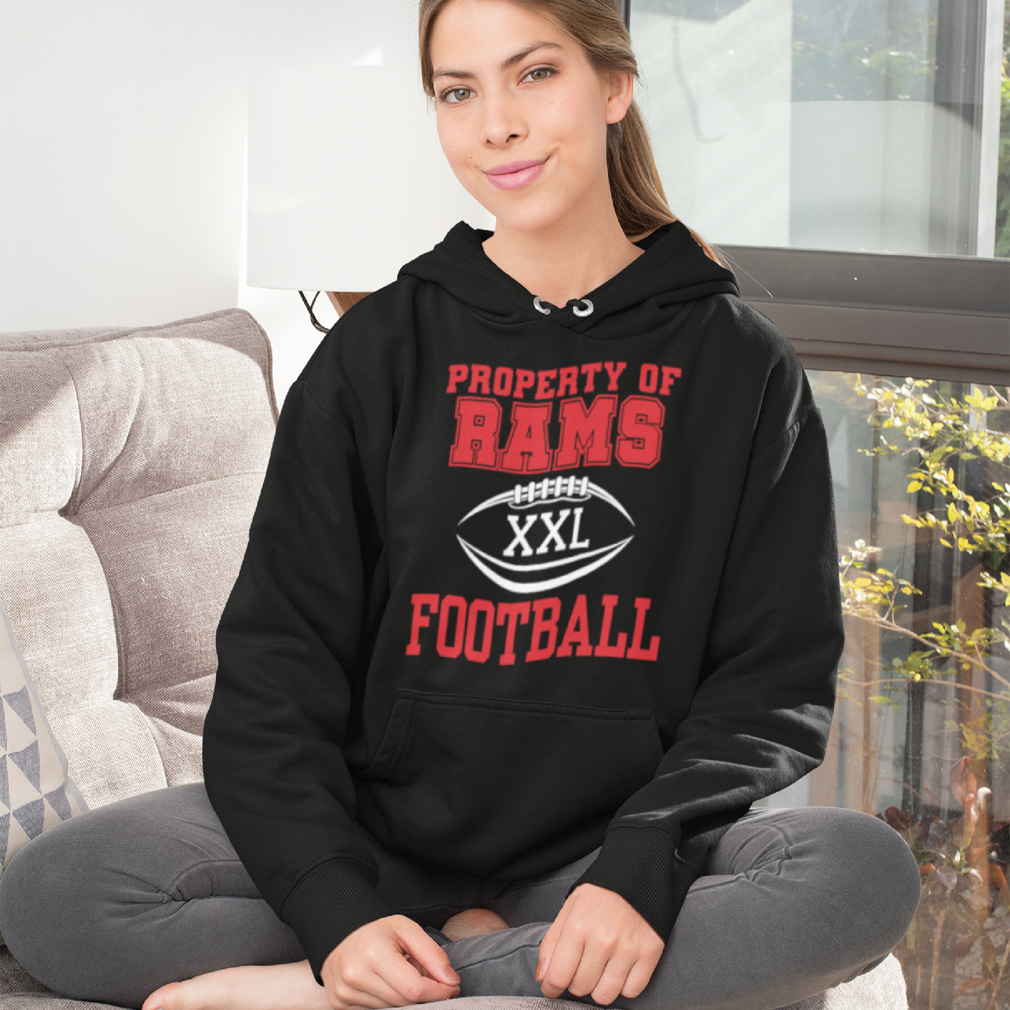 Property of Rams Football Hoodie