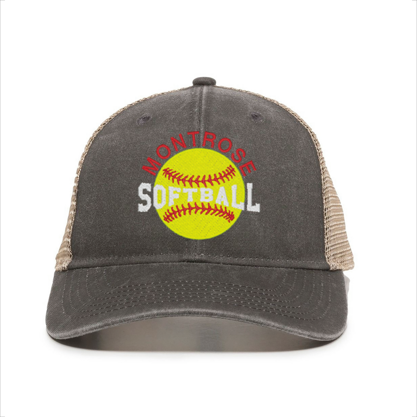 Montrose Softball Embroidered Ladies Ponytail Hat