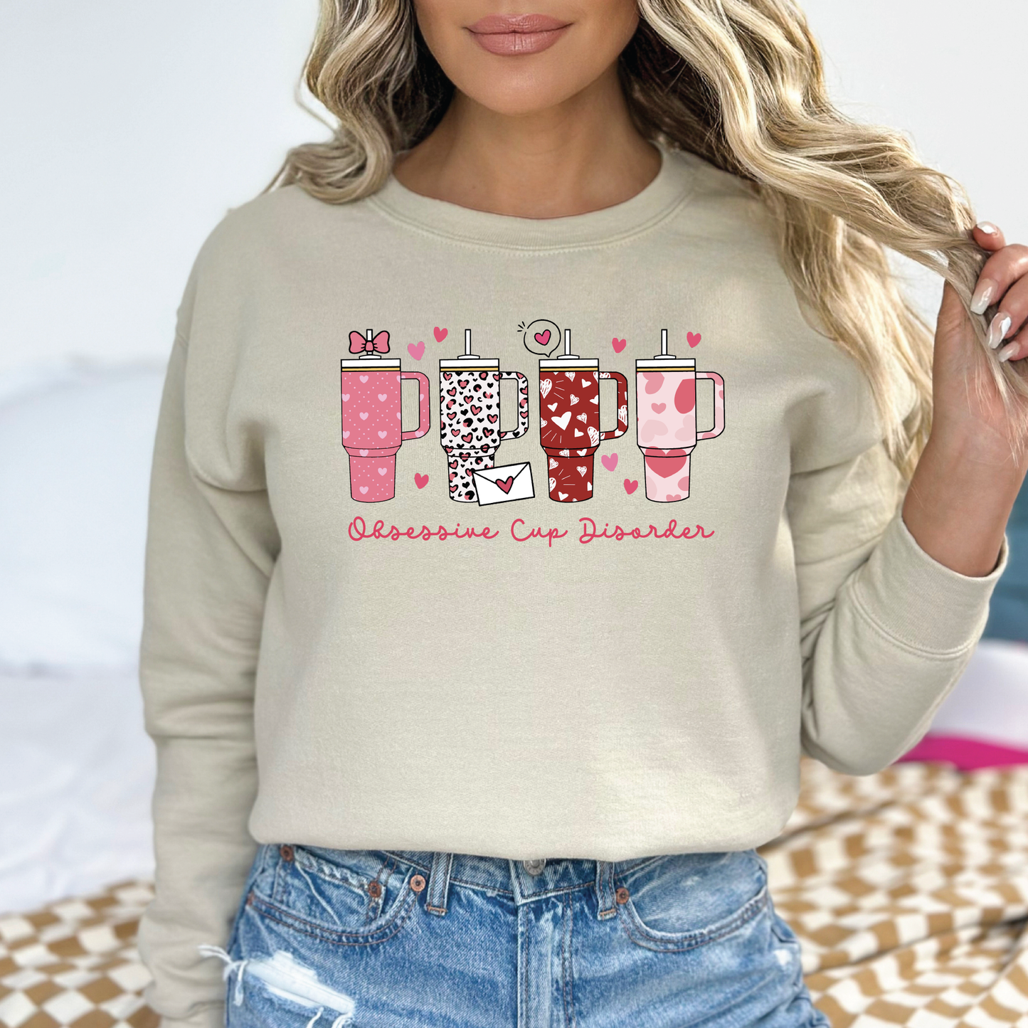 Obsessive Cup Disorder Stanley Tumbler Valentine Crewneck Sweatshirt