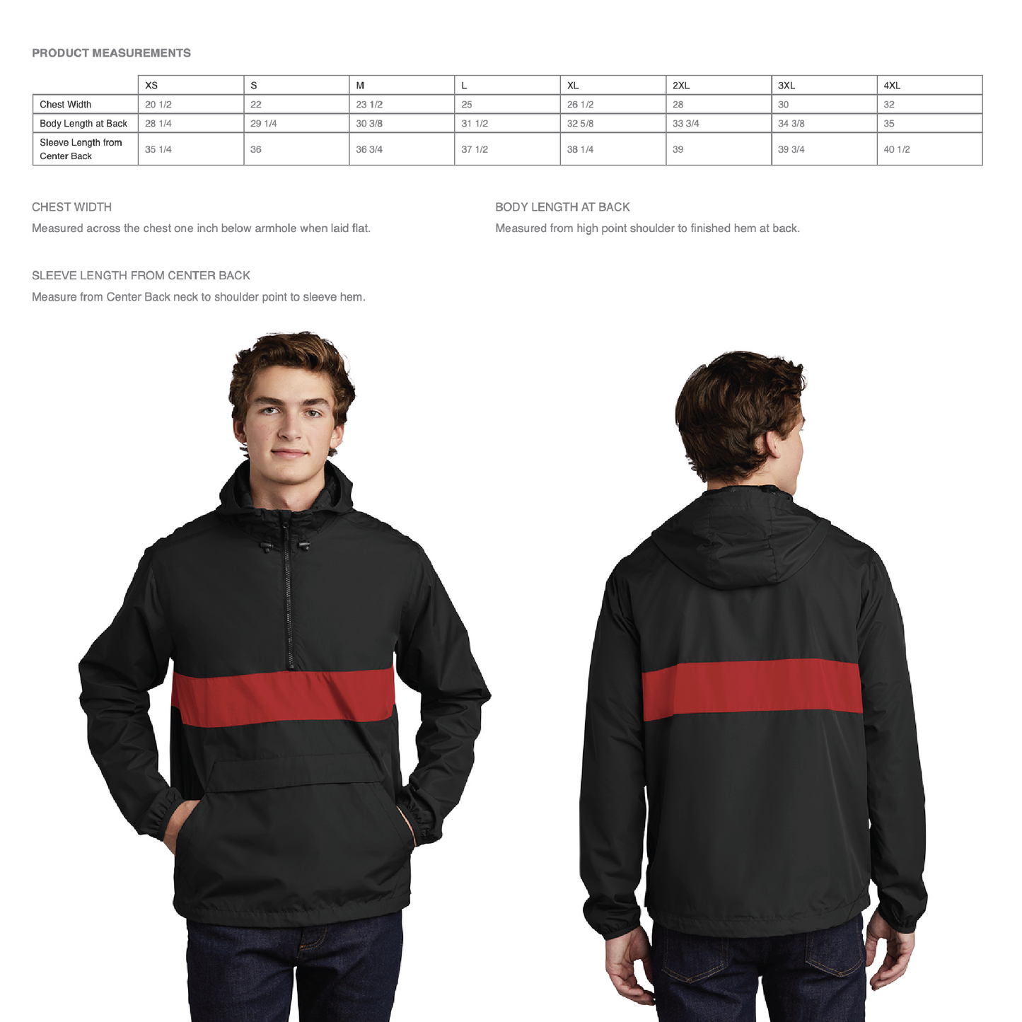 Embroidered Rams 1/4 Zip Windbreaker With Hood