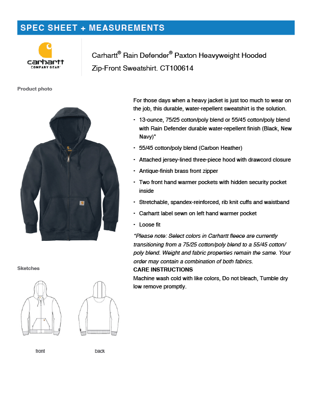 Mitten Mafia Softball Embroidered Carhartt Rain Defender Paxton Heavyweight Hooded Zip-Front Sweatshirt