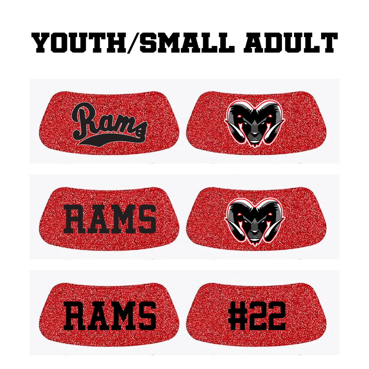Red Glitter Rams Eye Blacks
