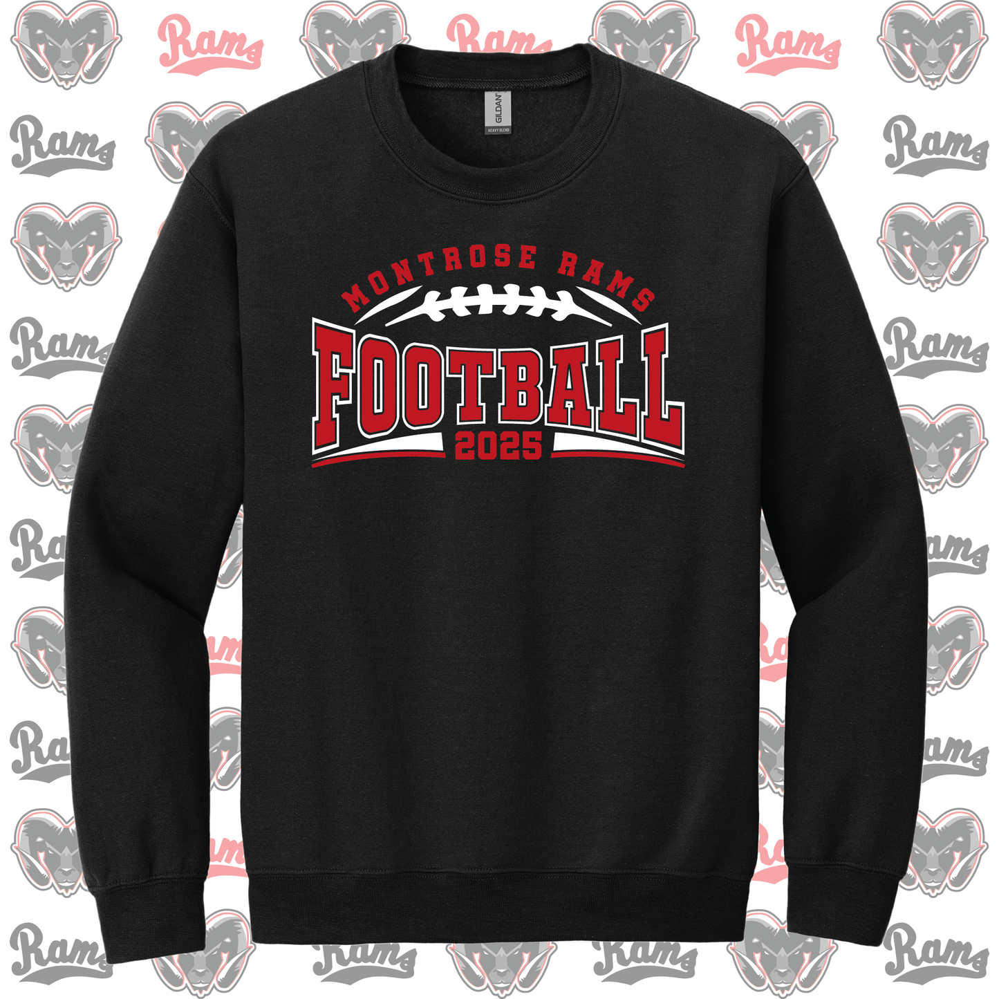 Montrose Rams Football T-Shirt, Long Sleeved Tee, Crewneck Sweatshirt or Hoodie