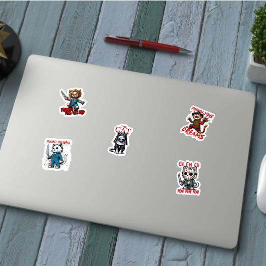 Halloween Horror Cat Die Cut Sticker