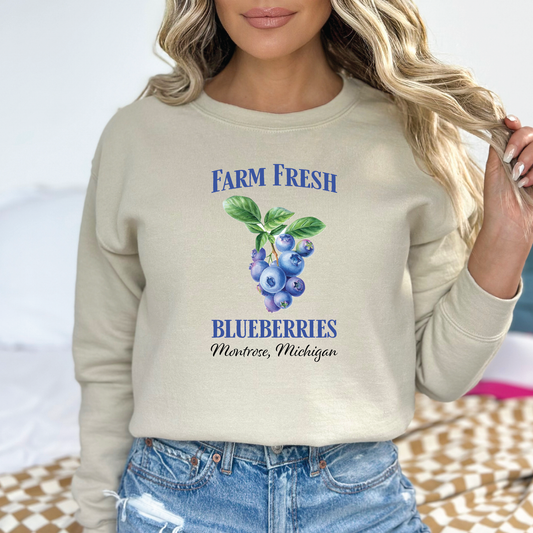 Farm Fresh Blueberries Crewneck Sweatshirt