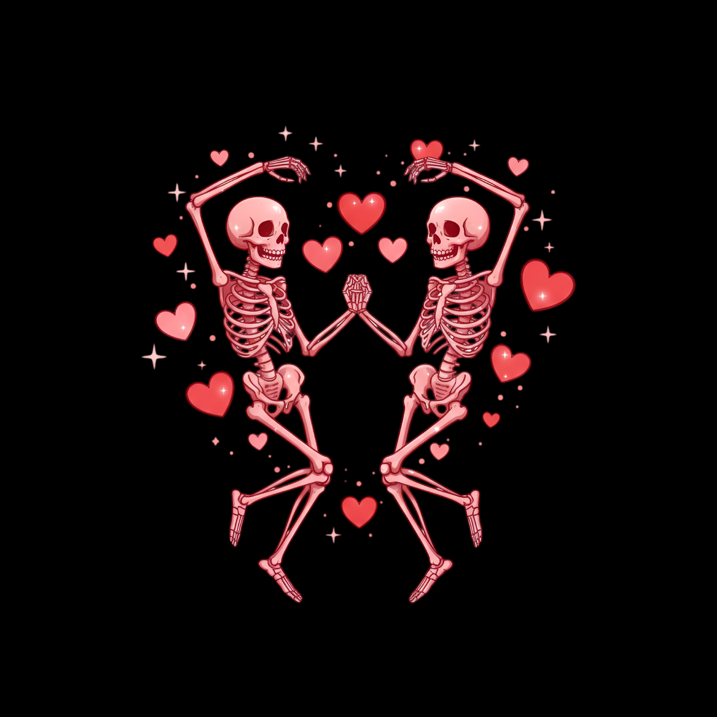 Skeletons & Hearts Valentine's Day DTF Transfer