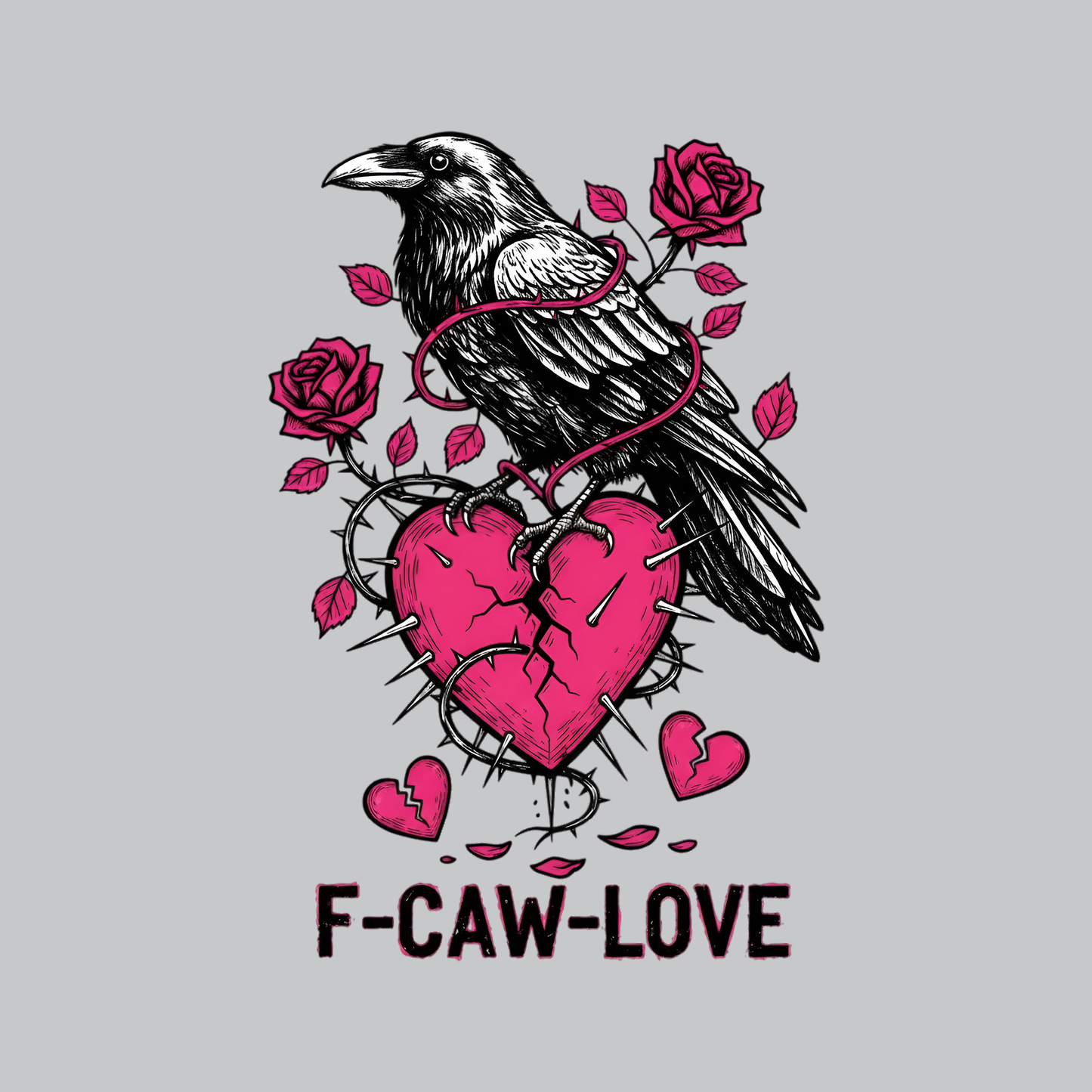 F-Caw Love Valentine's Day DTF Transfer