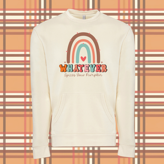 Whatever Spices Your Pumpkin Fall Crewneck Sweatshirt with Pocket