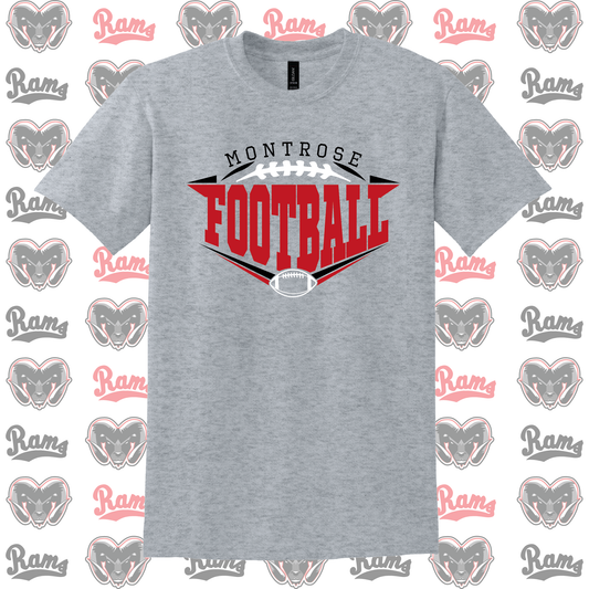 Montrose Rams Football T-Shirt, Long Sleeved Tee, Crewneck Sweatshirt or Hoodie