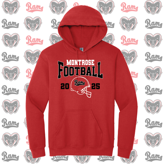Montrose Rams Football T-Shirt, Long Sleeved Tee, Crewneck Sweatshirt or Hoodie