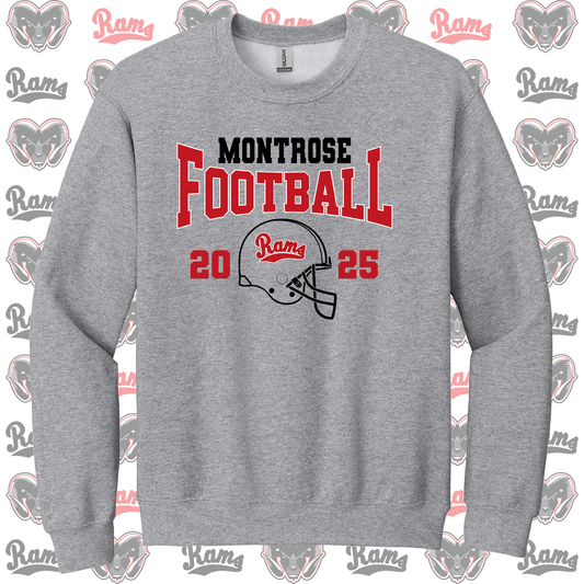 Montrose Rams Football T-Shirt, Long Sleeved Tee, Crewneck Sweatshirt or Hoodie