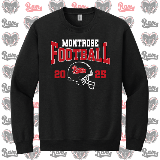 Montrose Rams Football T-Shirt, Long Sleeved Tee, Crewneck Sweatshirt or Hoodie