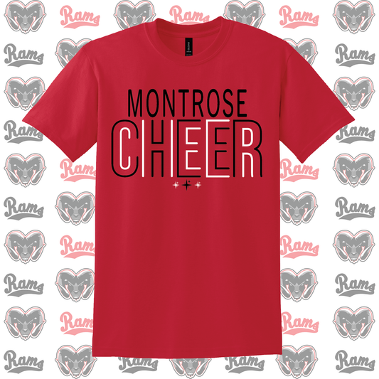 Montrose Rams Cheerleading T-Shirt, Long Sleeved Tee, Crewneck Sweatshirt or Hoodie