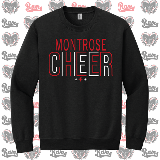Montrose Rams Cheerleading T-Shirt, Long Sleeved Tee, Crewneck Sweatshirt or Hoodi