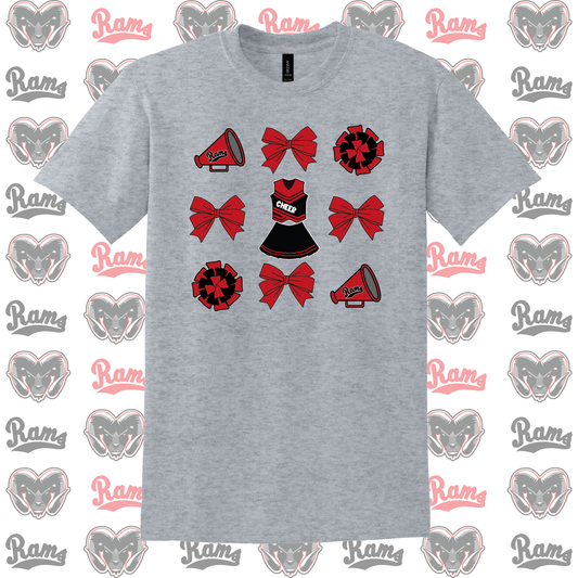 Montrose Rams Cheerleading T-Shirt, Long Sleeved Tee, Crewneck Sweatshirt or Hoodie
