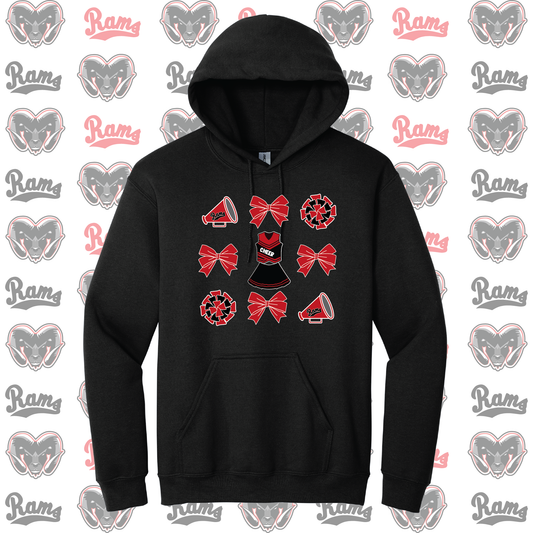 Montrose Rams Cheerleading T-Shirt, Long Sleeved Tee, Crewneck Sweatshirt or Hoodie