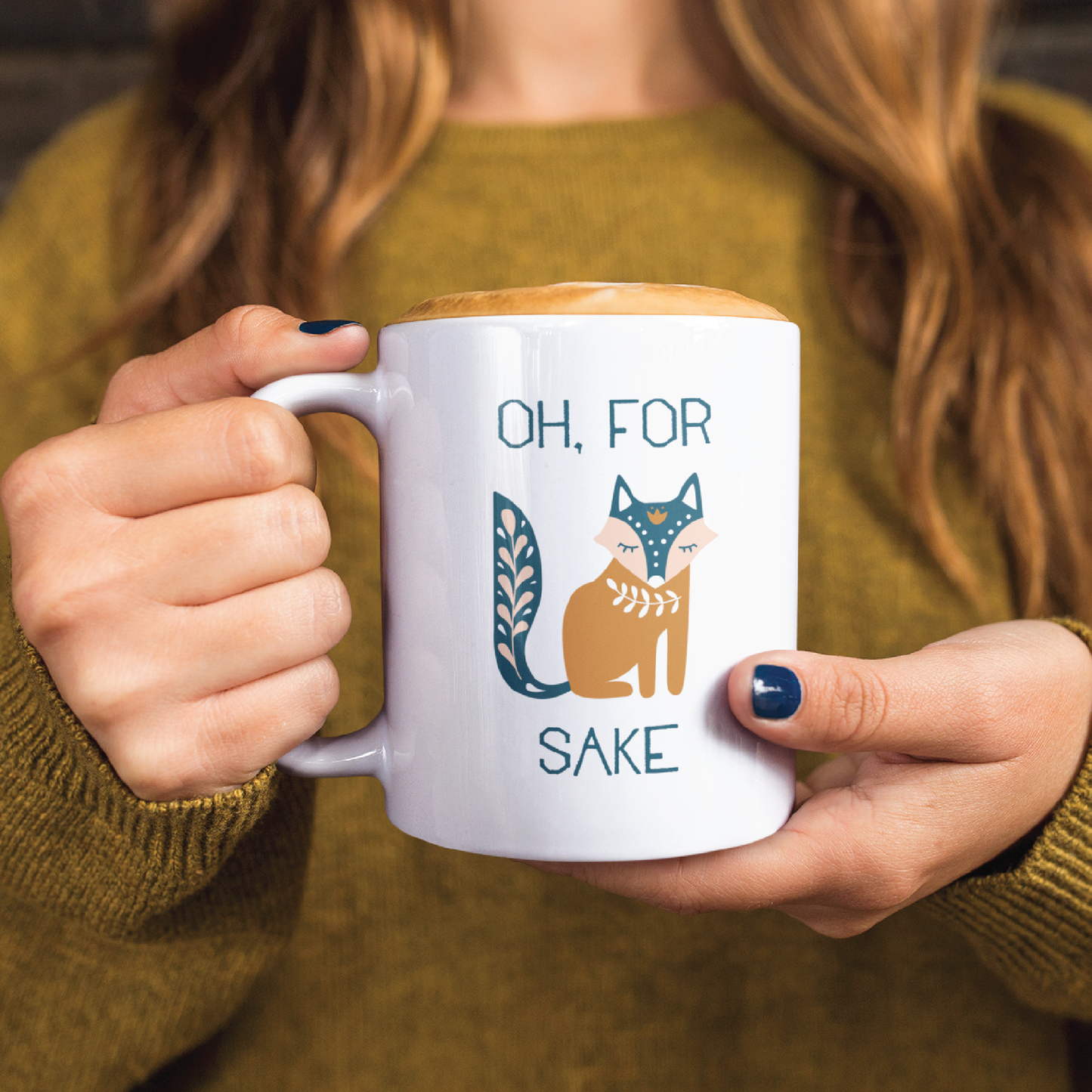 Oh For Fox Sake Folk Art Coffee Mug