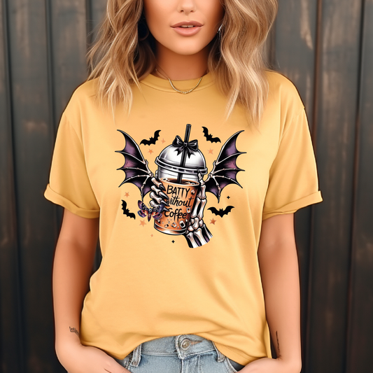 Batty Without Coffee Halloween T-Shirt