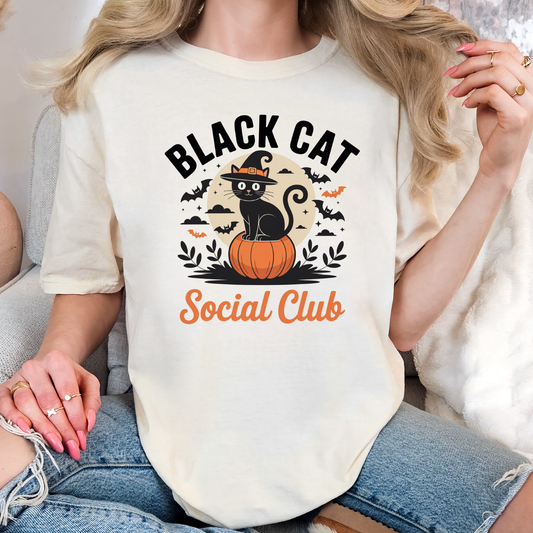 Black Cat Social Club Halloween T-Shirt
