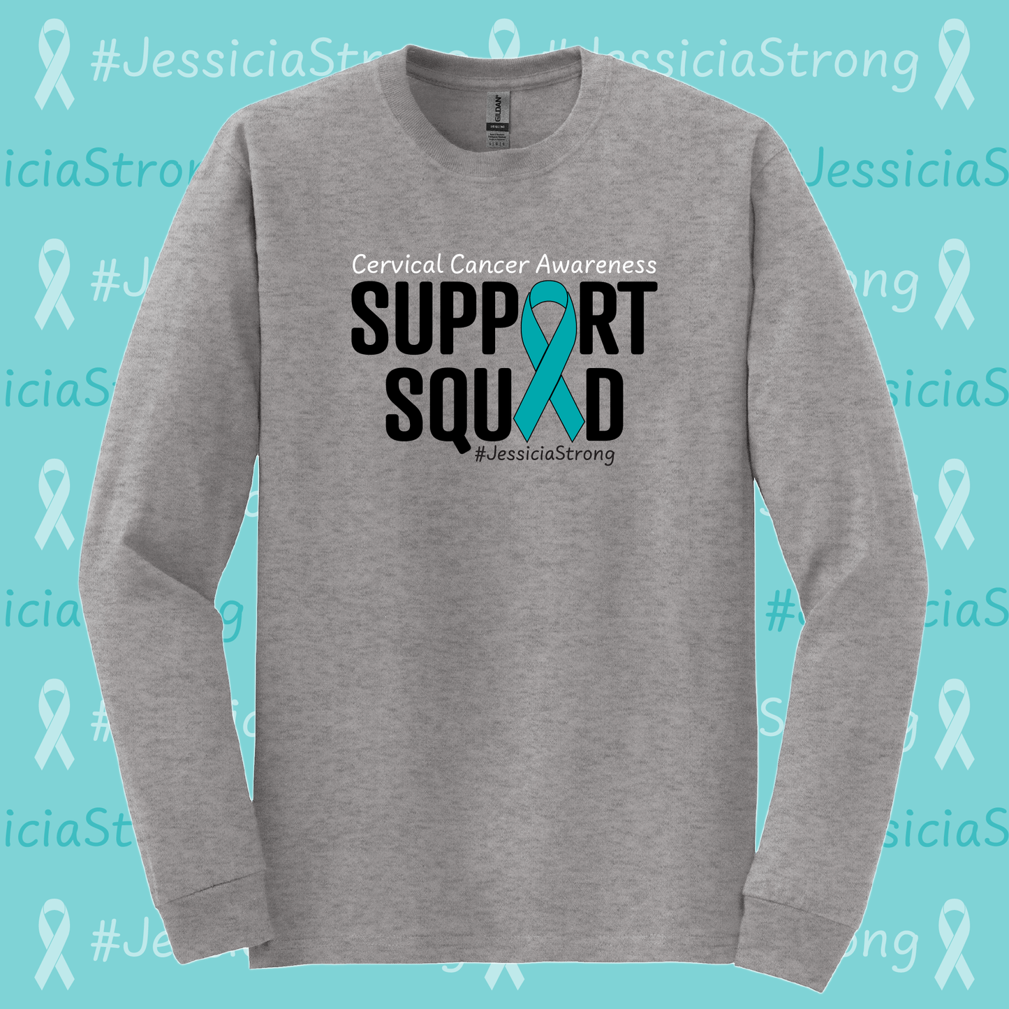 Jessicia White Cervical Cancer Fundraiser Crewneck Sweatshirt