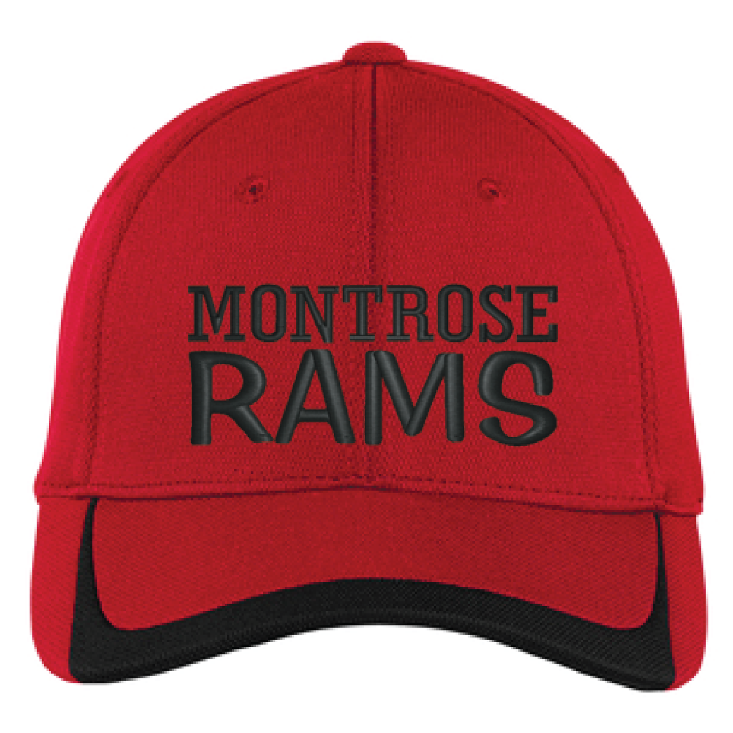 Embroidered Rams Sport-Tek Pique Colorblock Cap