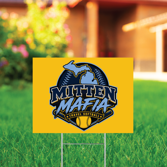 Mitten Mafia Softball Yard Sign