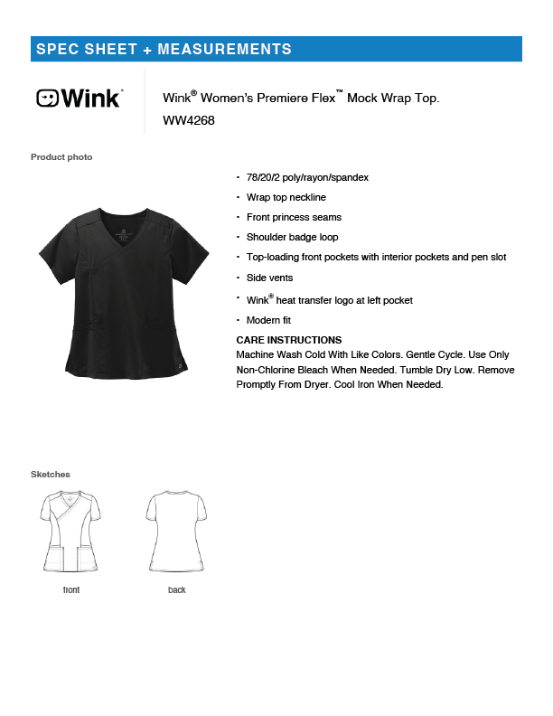 Women’s Premiere Flex Embroidered Mock Wrap Top, Black