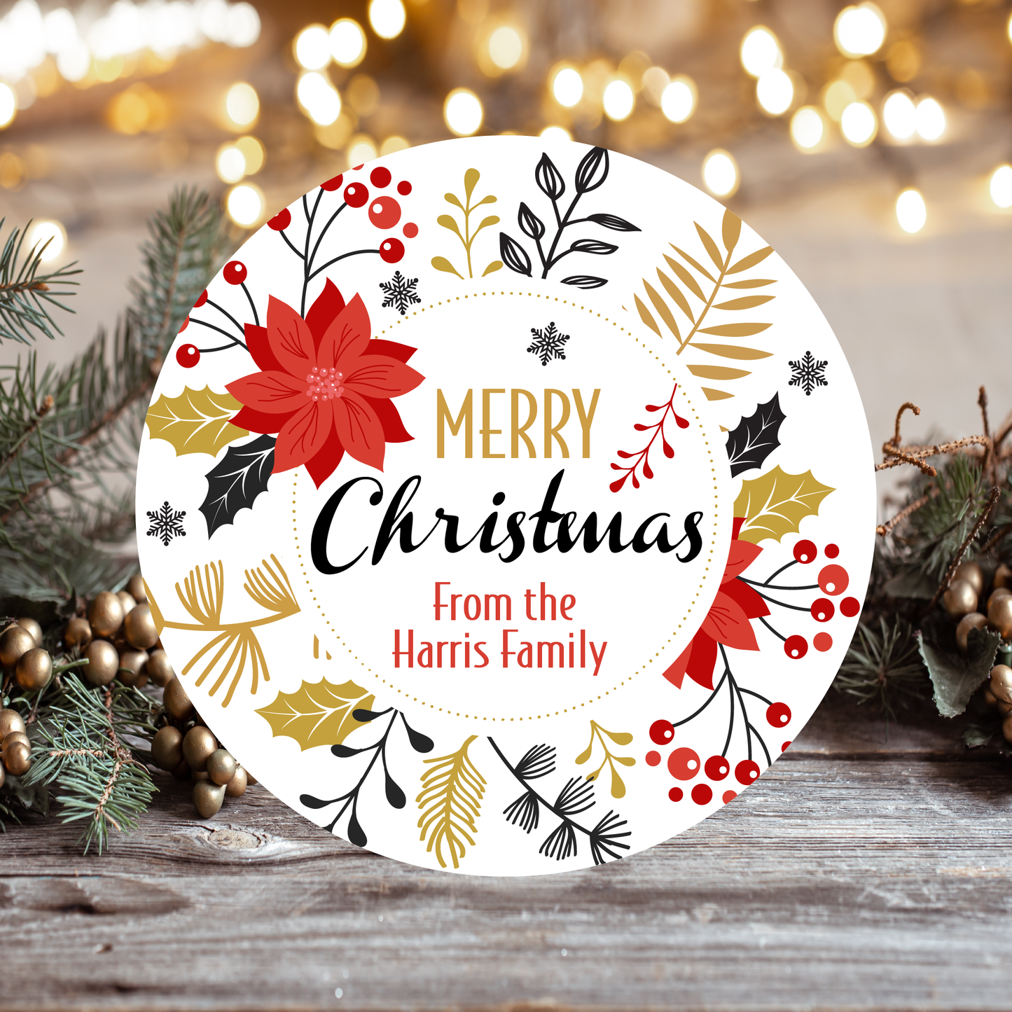Personalized Merry Christmas Stickers