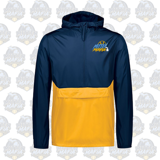 Mitten Mafia  Embroidered 1/4 Zip Windbreaker With Hood