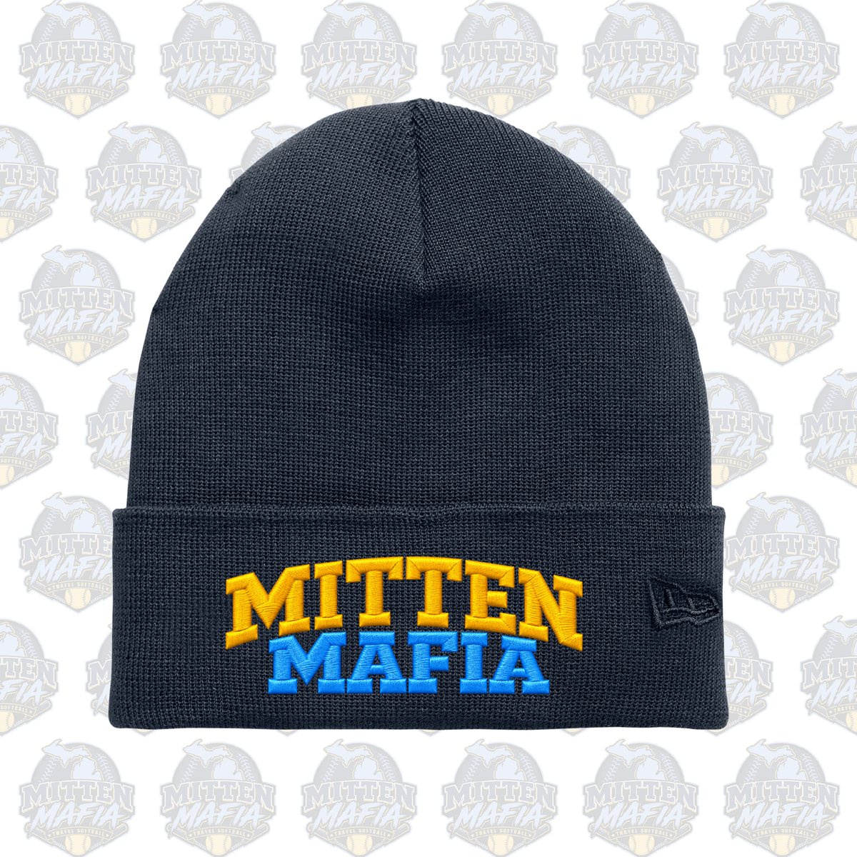 Mitten Mafia Embroidered Cuff Beanie (Navy)