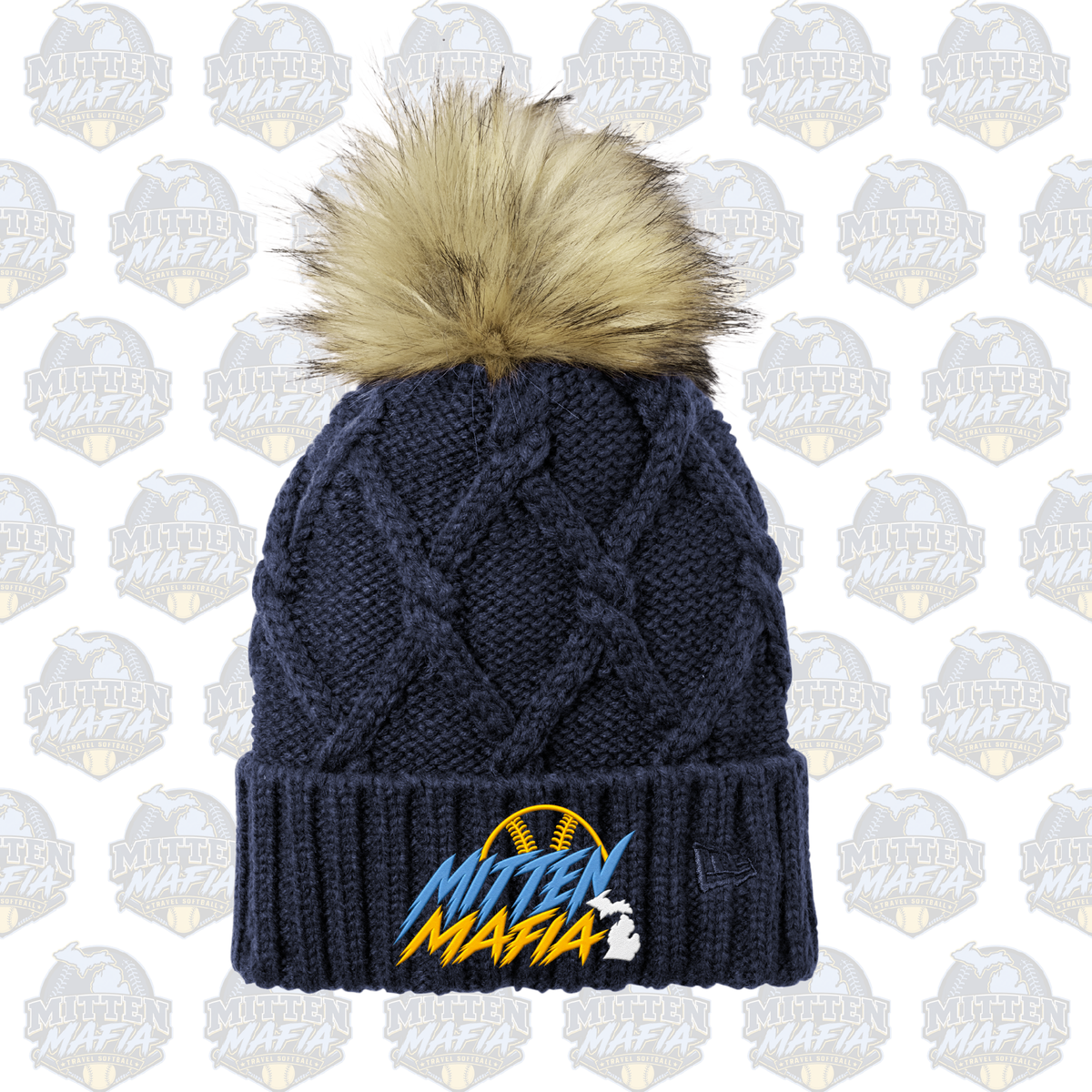 Mitten Mafia Embroidered Cuff Beanie (Navy)