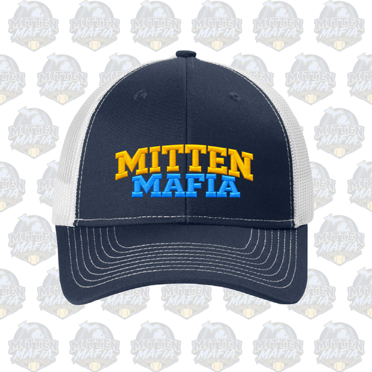 Mitten Mafia Embroidered Ponytail Hat (Navy)